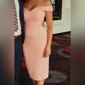 ASOS pink dress worn once perfect for baptism or wedding woman size Us 4/